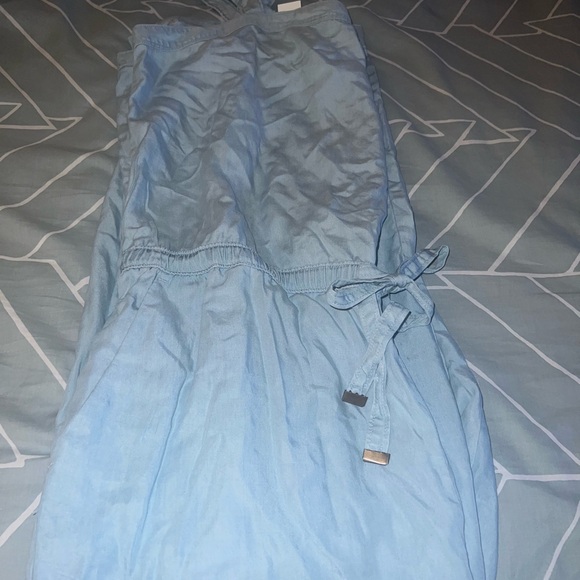 LOFT Chambray Soft Blue Zip-Up Jumpsuit XXL Tall - Picture 5 of 6